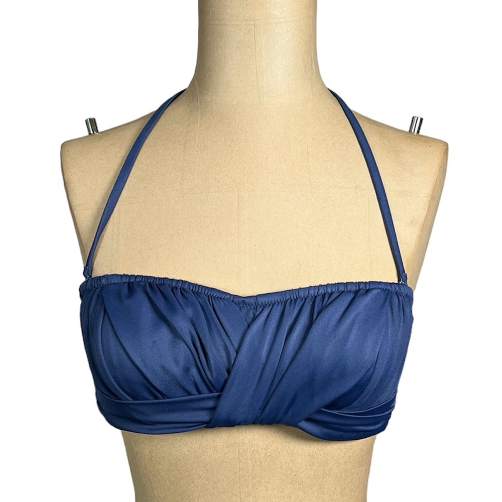 J. CREW Blue Ruched Bikini Top Size Small